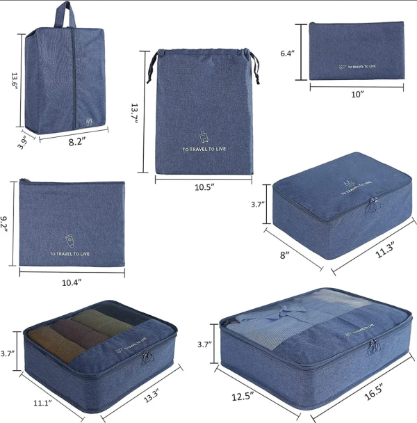 Купить Органайзер дорожный для чемодана Ninetygo 7 Set Packing Cubes (темно-синий)